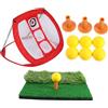 DEARMAMY Rete di Pratica da Golf Portatile Pieghevole in Nylon Rosso | Allenamento Interno ed Esterno, Telaio Stabile, Precisione Ravvicinata, per Golfisti, Set Tappetino