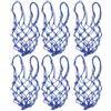SOLUSTRE 6 Pezzi Rete in Nylon Rinforzata per Pallone Basket e Calcio Blu | Facile da Trasportare, Struttura Stabile, Spallacci Ispessiti, per Aziende e Scuole