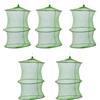 DRESSOOS 5 Pezzi Rete Porta Pesci Pieghevole da Pesca, Verde in Nylon | Portatile e Facile da Trasportare, Struttura Pieghevole, per Pesci Piccoli e Gamberi, Uso in Pesca