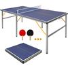 GYMFLEX Tavolo da ping pong pieghevole da 1,8 m, di medie dimensioni, compatto, con rete e paletti, 2 racchette e 3 palline, set da gioco portatile per interni ed esterni, per la famiglia