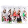 DIYEAH 10 Pezzi Kit Esche da Pesca Rotanti Finte, Plastica Metallo | Trota, Lucioperca e Mare, Adatto anche Specie Grandi, Accessorio Incluso