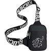 LEXICANMHS Marsupio da jogging per bambini, per ragazzi e ragazze, tasca sul petto per cellulare, smartphone, chiavi, logo riflettente, dimensioni: 17 x 12 x 2 cm, Nero , Mini, Marsupio da corsa