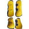 Qectial 4 Pezzi Stinchiere per Antiurto | Regolabili, Traspirante, Stinchi per Tendini Cavalli, Salto Ostacoli, Equitazione, Giallo, L