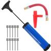 ULTECHNOVO Kit di Gonfiaggio Portatile per Palloni Sportivi Blu, Lega di Alluminio | Uso Quotidiano e Sportivo, Design Ergonomico, Chiusura Sicura, Leggero e Pratico per Gonfiaggio Rapido