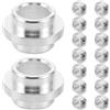 POPETPOP 16 Pezzi Distanziale Cuscinetto in Alluminio 8mm per Pattini e | Argento, Precisione di Montaggio e Resistenza All'usura, Accessorio Leggero per Ruote e Supporti