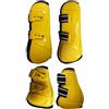 Qectial 4 Pezzi Stinchiere per Antiurto | Regolabili, Traspirante, Stinchi per Tendini Cavalli, Salto Ostacoli, Equitazione, Giallo, XL