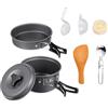 Amosfun Set da Cucina da Campeggio Pieghevole per 1-2 Persone in Lega di Alluminio | Escursionismo e Attività All'aperto, Facile da Pulire, Manico Pieghevole, Non Arrugginisce,