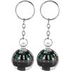 Beufee Compass Portachiavi da 2 Pezzi a Sfera, Bussola Portachiavi Gadget di Sopravvivenza Portatile Mini Bussola Riempita da 20 Mm per Il Tour in Campeggio in Canotta