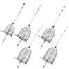 Tofficu 5 Pezzi Nassa Esca in Acciaio Inox per Pesca a Granchi e Anguille | Coperchio a Molla, Due Molle Inferiori, Rete Saldata Solida, Rosso, per Controllo Rilascio Esca