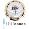 Tbest Clinometro Marino Orologio in Ottone a Forma di Quadrante da 125 Mm | Ottone Lucido, Resistenza All'acqua Salata, Orologio a Ponte, Montaggio a Parete, Adattamento per Yacht, Indicatore di
