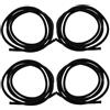DEARMAMY 4 Pezzi Corda Elastica 6mm per Kayak e Canoa, Nero | Lattice di Gomma, Leggera e Resistente, per Pagaia e Accessori Nautici, Uso su Kayak e Canoa