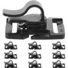 DEARMAMY 10 Pezzi Morsetto Tubo Idratazione Girevole in Plastica Nero Fibbia Facile da Fissare per Accessori Zaino e Attrezzatura Outdoor per Arrampicata
