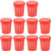 TOPPERFUN 10 Pezzi Gabbia Esca Morbida in Plastica Rossa, Grande capacità | Pesca in Mare e Attività All'aperto, Design Staccabile, Uso Versatile Granchi e Pellet