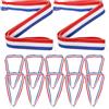 HOMSFOU 12 Pezzi Cordino Portamedaglia Tricolore Gancio Triangolare | Poliestere Cotone, Stile Premio Sportivo, Design Sicuro, per Riconoscere Risultati e Promuovere Coesione di Squadra