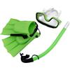 rockible Set Snorkeling con Pinnule e Maschera, Verde, Taglia EU 35-39 | Resistente, Idrodinamico, Attrezzatura bacquea, per Vacanze Estive, Bambini