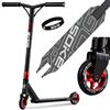SOKE Stunt Scooter PRO Kick-Scooter con cuscinetti a sfera ABEC 9 Trick scooter per adulti e bambini Due ruote Freestyle Cityroller | 2 ruote | Portata 100kg (nero-rosso)