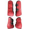 Qectial 4 Pezzi Stinchiere per Antiurto | Regolabili, Traspirante, Stinchi per Tendini Cavalli, Salto Ostacoli, Equitazione, Rosso, XL