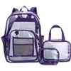 rockible Set Zaino Trasparen con Accessori Spazioso Zaino Trasparen in PVC Facile da Pulire per Quotidiane, Pendolarismo,