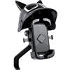 Generico Porta cellulare per moto - Supporto per specchietto retrovisore a 360° con | Supporto per telefono per moto in lega ABS da 15x17x23 cm con parasole adatto a telefoni da 3,5-7,2 pollici per la navigazion