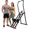 SPORTNOW Stepper per palestra domestica con 3 resistenze pieghevole LCD | Macchina per allenamento scale verticali, manubrio regolabile, supporto telefono, esercizio corpo intero, carico max 150 kg
