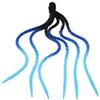 DEARMAMY Parrucca per Casco Treccia Ventosa, Decorazione Blu in Fibra | Accessorio per Casco, Installazione Facile, Aspetto Vivace, per Bici e Moto, Stile Coda