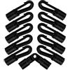 JECOMPRIS 12 Pezzi Gancio per Corda Elastica Bungee Cord Nero in Plastica | Accessori per Kayak, Ancoraggio per Kayak, Estremità Corda Elastica Barca, Ganci per Corda Elastica