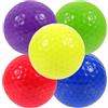 DEARMAMY 5 Pezzi Palline da Golf per Allenamento Elastiche, Resistenti | Gomma Sintetica, Uso in Campo e Casa, Migliora Distanza e Forza del Braccio, Colore Vivace