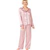 Indigo Sky Indigo Sky Womens Astara Full Length Satin Pyjama with Contrast Piping Set di Pigiama Donna