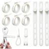 ZYSKJDS 12 Fascette Cavi Silicone, Riutilizzabili, Regolabili, Autobloccanti,Bianco | Organizzatore multiuso per cuffie, caricabatterie, cavi USB. Elastico, auto-bloccante. Ideale per casa, ufficio, viaggi