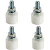METALIDEAL 4 Rulli Guida in Nylon Ø 25x30 mm per Cancello | Set di 4 rulli guida superiori in nylon Ø 25x30 mm con viti M12x55 mm per cancello scorrevole.