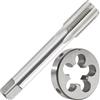 Cinrusge M12X1.75 Set di maschi e matrici per mano sinistra, SX M12 x 1,75 | Maschio filettato sinistro M12X1.75 e dado rotondo, con il rubinetto in acciaio super rapido M2 e la matrice in lega di