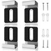 FINELYCR 4 Pezzi Reggi Specchio, Foro Singolo Largo Ganci per Specchio a Muro, Argento Clip per Specchios in Metallo, per Specchi con Spessore di 17-19 mm