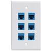 Phizli Piastra da parete Ethernet Cat 6 a 6 porte, piastra da parete Ethernet | Frontalino femmina-femmina rimovibile compatibile con dispositivi Ethernet Cat7/6/6e/5/5e