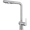 ZPSPZ Miscelatore Cucina 3 Vie con Doccetta Estraibile Rubinetto 3 Vie per Cucina Girevole Foro Singolo Acqua Fredda e Calda Acqua Pura Acciaio Inossidabile-Spazzolato