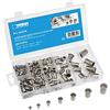 FERVI ASSORTIMENTO 150 INSERTI (RIVETTI) FILETTATI IN ACCIAIO INOX DA M3 A M12 FERVI 0376/AI