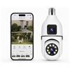 Générique 1080P HD Fotocamera Doppia Lente Lampadina E27 WiFi 2.4G Interno Esterno | Monitoraggio a 360° con monitoraggio automatico, visione notturna a colori, audio bidirezionale - sicurezza domestica 24 ore