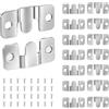 NUTKIT 8 Pezzi Ganci per Foto in Acciaio Inossidabile, Ganci ad Incastro | Staffa di Montaggio Nascosta a Filo, con 32 Viti, per Appendere Immagini Specchi Cornici Testiere (54mm×18mm)
