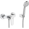 Roca A5A204FC00 Miscelatore doccia Victoria Plus con doccia a mano, flessibile da 1,50 m e supporto doccia snodato, cromato