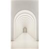 A.S. Création Livingwalls Carta da parati fotografica 3D Tunnel con grande effetto profondo, bianco, grigio, 382821 Illusion Carta da parati 1,59 x 2,80 m, Made in Germany