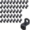 Mewutal 40 clip per tela offset piatte da 1,27 cm, in metallo nero, con viti, morsetti a forma di Z, resistenti clip a specchio per cornici per foto