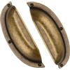 MARGUERASW Set di 6 maniglie per mobili, conchiglia, distanza tra i fori, 128 mm | Maniglie Shell Vintage