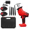 generic Sega per Ossa 21V a Batteria con Valigetta e 4 Lame，Rosso：2 Batterie | Per carne congelata, ossa, legno, PVC e metallo sottile; kit cordless con cambio lama senza attrezzi e valigetta.