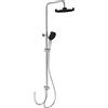 WENKO Sistema doccia Softwater, asta in acciaio inox con soffione doccia a pioggia, doccetta a mano, tubo flessibile e saliscendi, collegamento semplice a rubinetti, regolabile (75-120 cm), cromato