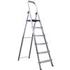 Svelt Scala Domestica 5 gradini in Alluminio con Guarda-Corpo, Piattaforma e Piedini Antiscivolo, Casa