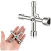 JJUNW 1 chiave triangolare 5 in 1 bidone della spazzatura, chiave triangolare multifunzionale, dimensioni interne 7 mm/10 mm/12 mm/13 mm/18 mm, chiave universale per palo di intercettazione
