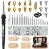 FIVAVA Set di pirografia e pirografia, saldatore 71 in 1, 80 W, temperatura LED regolabile 180-500 °C, con interruttore, bruciatore a legno per incidere legno, pelle, arte e regali fai da te, per