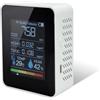 Rvluw Rilevatore di anidride carbonica, monitor portatile della qualità dell'aria per formaldeide e TVOC con display digitale, sensore di temperatura e umidità in tempo reale, bianco