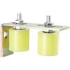 QUARKZMAN Set di Rullo Guida in Nylon per Cancello Scorrevole da 2 Giallo | con Gruppo di Supporto e Staffa Posteriore a L, Guidatore Universale con Cuscinetti a Sfera Sigillati per Porta Scorrevole