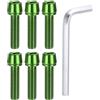PATIKIL Viti Per Attacco Manubrio Bici M5 X 20mm, 6pcs Vite A Testa Esagonale Rastremata Con Rondelle E Chiave Per Attacco Manubrio BMX MTB Bici Da Strada, Colore Ciano