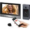Miratic Videocitofono Wifi Unifamiliare a 4 Fili Citofono con Telecamera Full HD 1080p IP65 Citofono Smart Tuya Smart App Lettore RFID Tastiera con Codice Visione Notturna IR (7, Pollici)